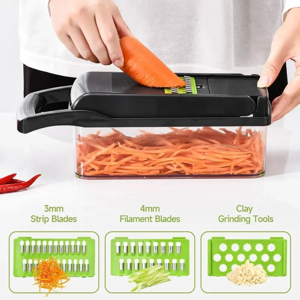 Vegetable Slicer Dicer Shredder Chopper 15pc Meal Prep Kitchen Aid Fruit Press